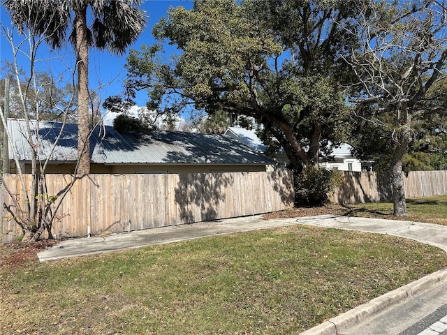 view of yard with fence