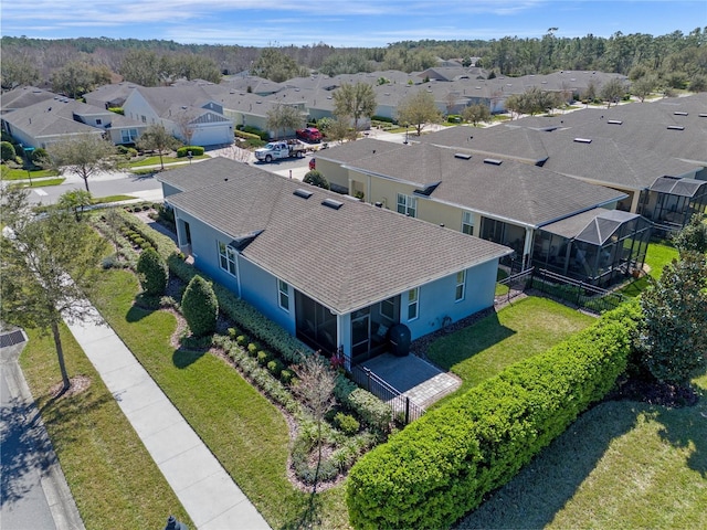 bird's eye view with a residential view