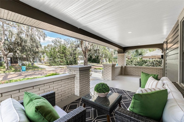 view of patio / terrace featuring an outdoor hangout area