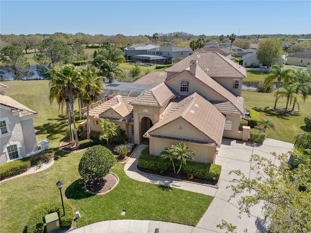 aerial view with a residential view