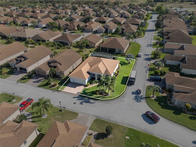 aerial view with a residential view