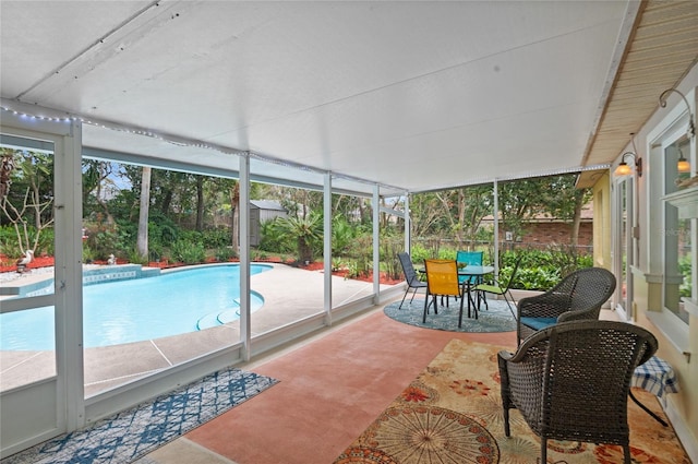 view of sunroom