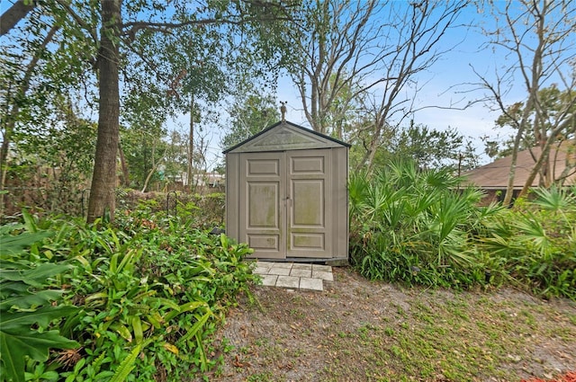 view of shed