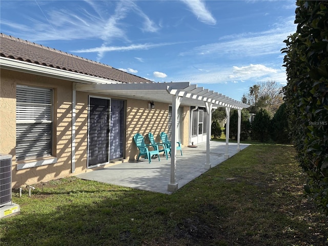 view of patio / terrace featuring a pergola