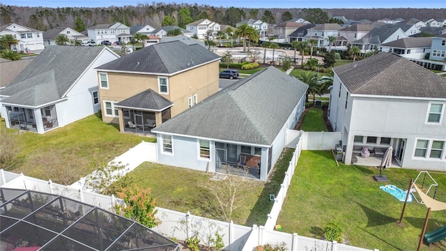 aerial view with a residential view