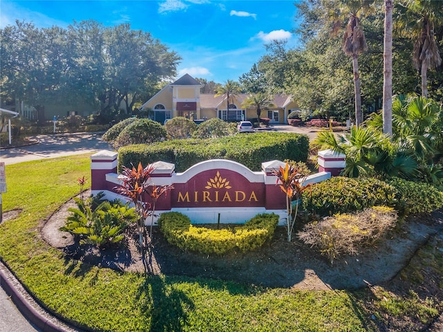 view of community sign