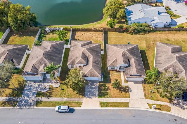 drone / aerial view with a residential view