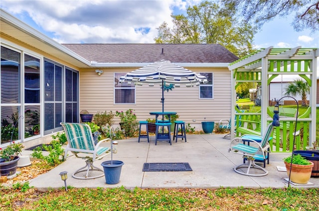 view of patio / terrace with a pergola