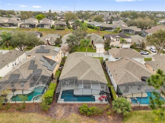 aerial view with a residential view