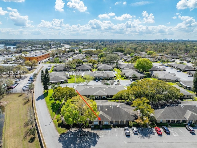 drone / aerial view with a residential view