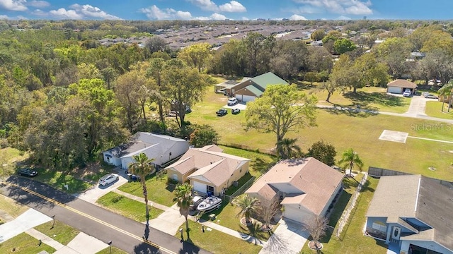 drone / aerial view featuring a residential view