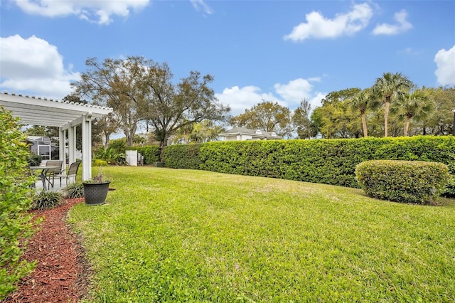 view of yard featuring a pergola