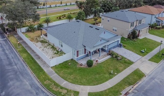 bird's eye view with a residential view