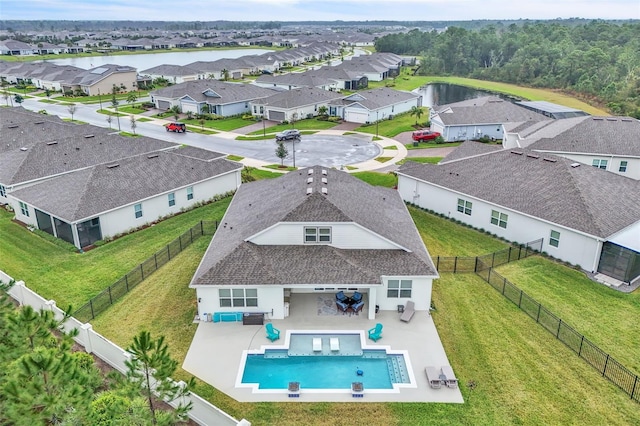 aerial view featuring a residential view