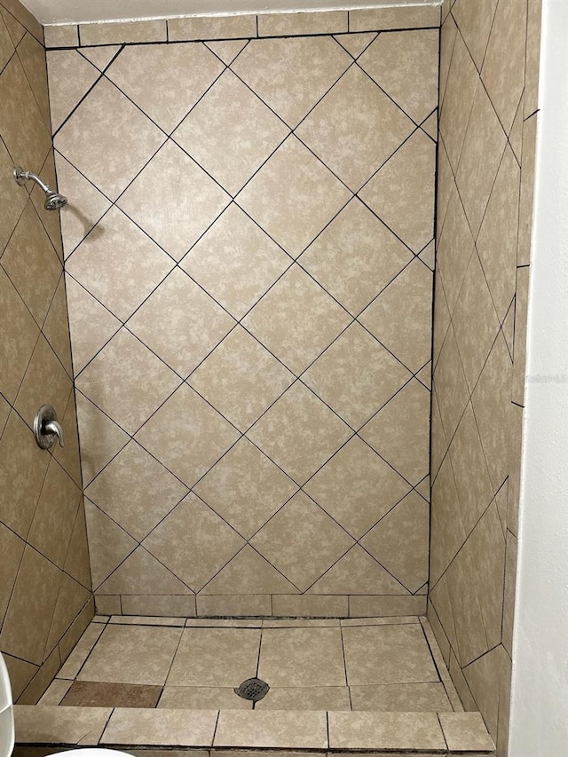 bathroom with a shower stall