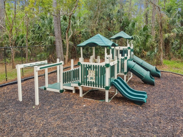 community play area with fence