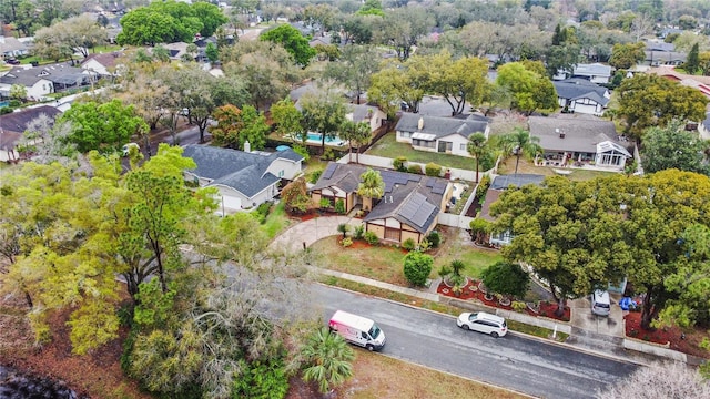 aerial view with a residential view