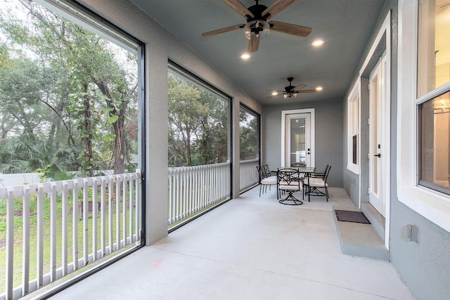 sunroom featuring plenty of natural light