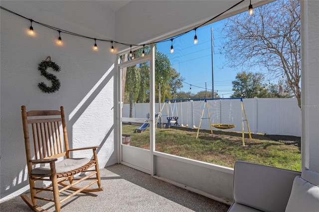 view of sunroom