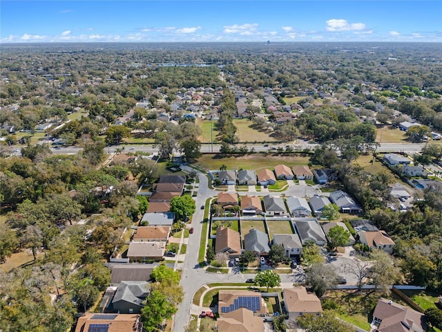 bird's eye view with a residential view