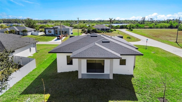 aerial view with a residential view