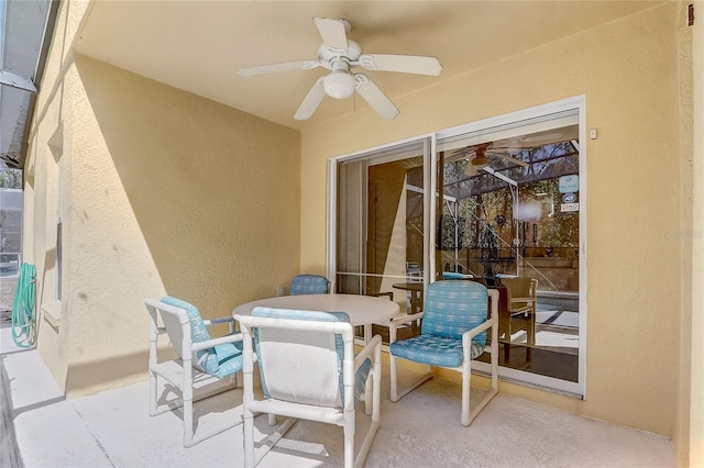 view of patio / terrace featuring a ceiling fan