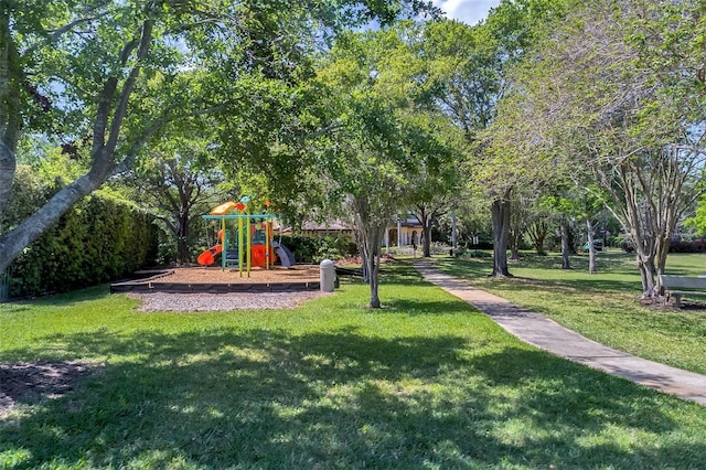 community playground with a yard