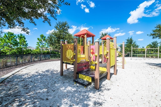 communal playground with fence