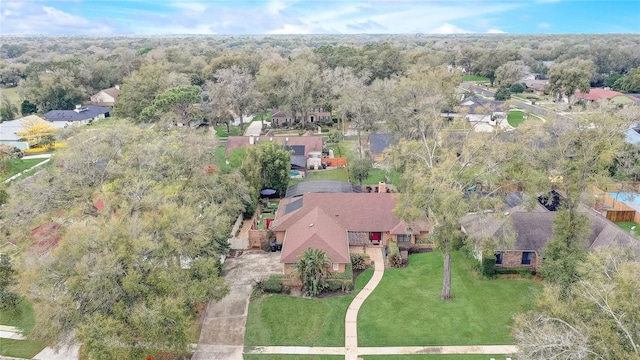 aerial view with a residential view