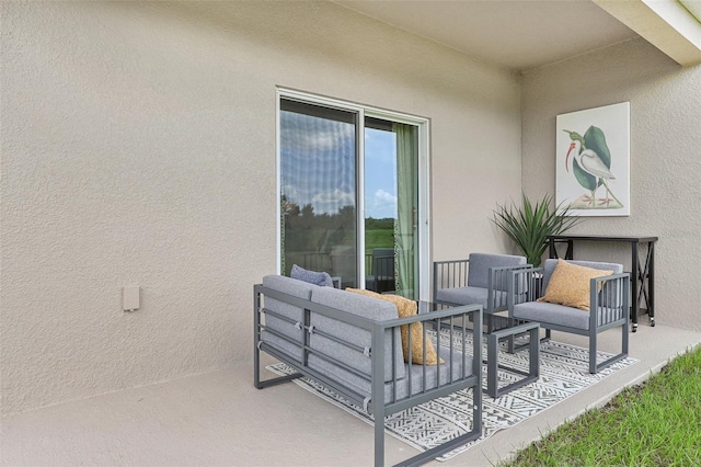 view of patio / terrace featuring an outdoor living space