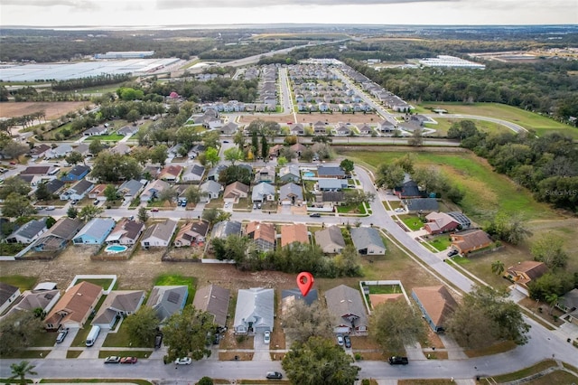 bird's eye view with a residential view