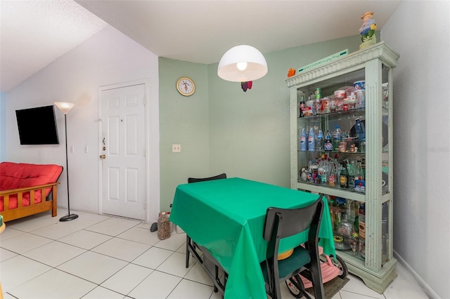 recreation room with light tile patterned floors