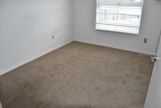 carpeted empty room featuring a wealth of natural light and baseboards