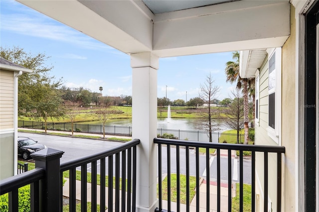 balcony with a water view