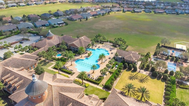 bird's eye view with a residential view