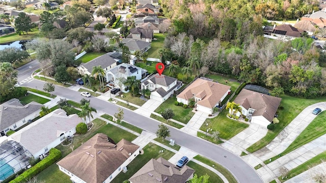 bird's eye view with a residential view