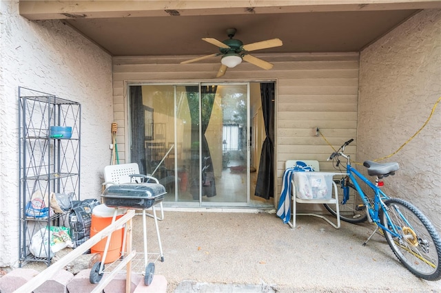 view of patio / terrace with ceiling fan