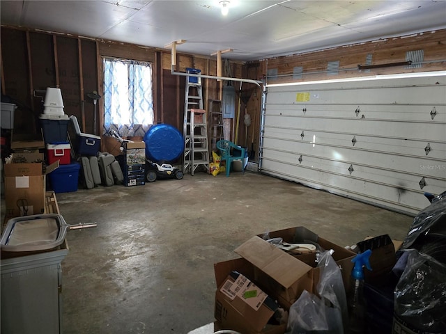 garage featuring electric panel