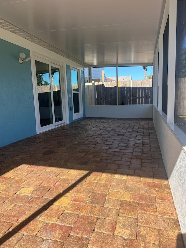 view of unfurnished sunroom