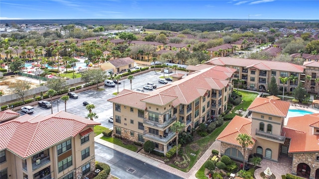 aerial view with a residential view