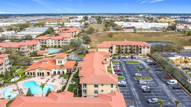 aerial view with a residential view