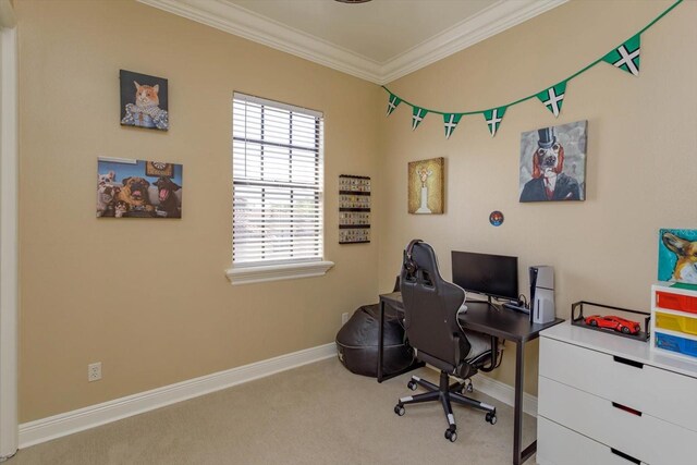 5719 Emerson Pointe Way, Orlando, FL 32819 - carpeted office with crown molding and baseboards