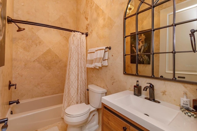 5719 Emerson Pointe Way, Orlando, FL 32819 - bathroom with shower / bath combination with curtain, vanity, and toilet