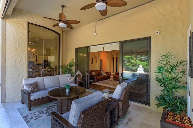 5719 Emerson Pointe Way, Orlando, FL 32819 - view of patio / terrace featuring ceiling fan and an outdoor hangout area