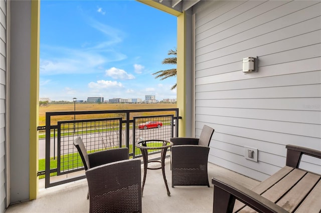 balcony with a view of city