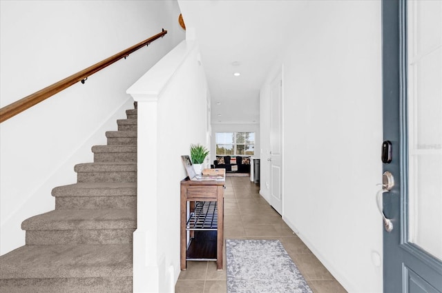 interior space with tile patterned floors