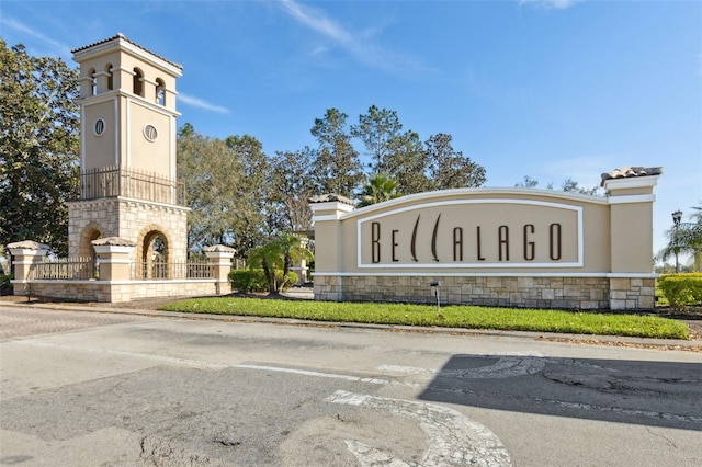 view of community sign