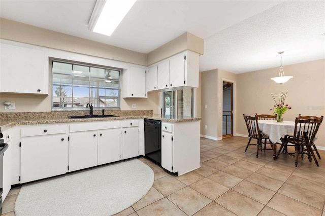 1581 Monica Joy Cir, Longwood, FL 32779 - kitchen featuring white cabinets, dishwasher, light countertops, and a sink