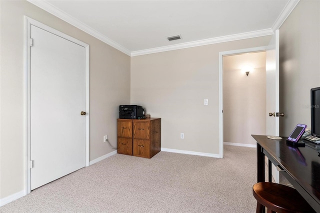 1581 Monica Joy Cir, Longwood, FL 32779 - interior space featuring ornamental molding, carpet flooring, visible vents, and baseboards