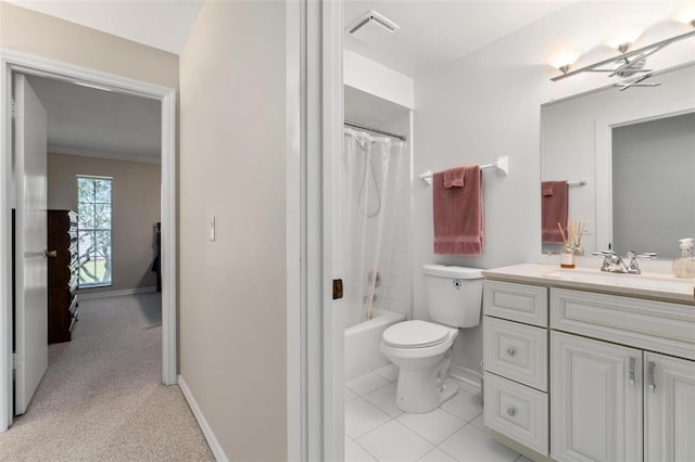 1581 Monica Joy Cir, Longwood, FL 32779 - bathroom featuring visible vents, toilet, vanity, baseboards, and tile patterned floors